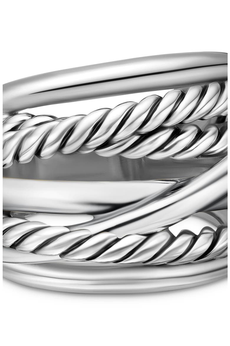 Crossover Wide Ring, Alternate, color, SILVER
