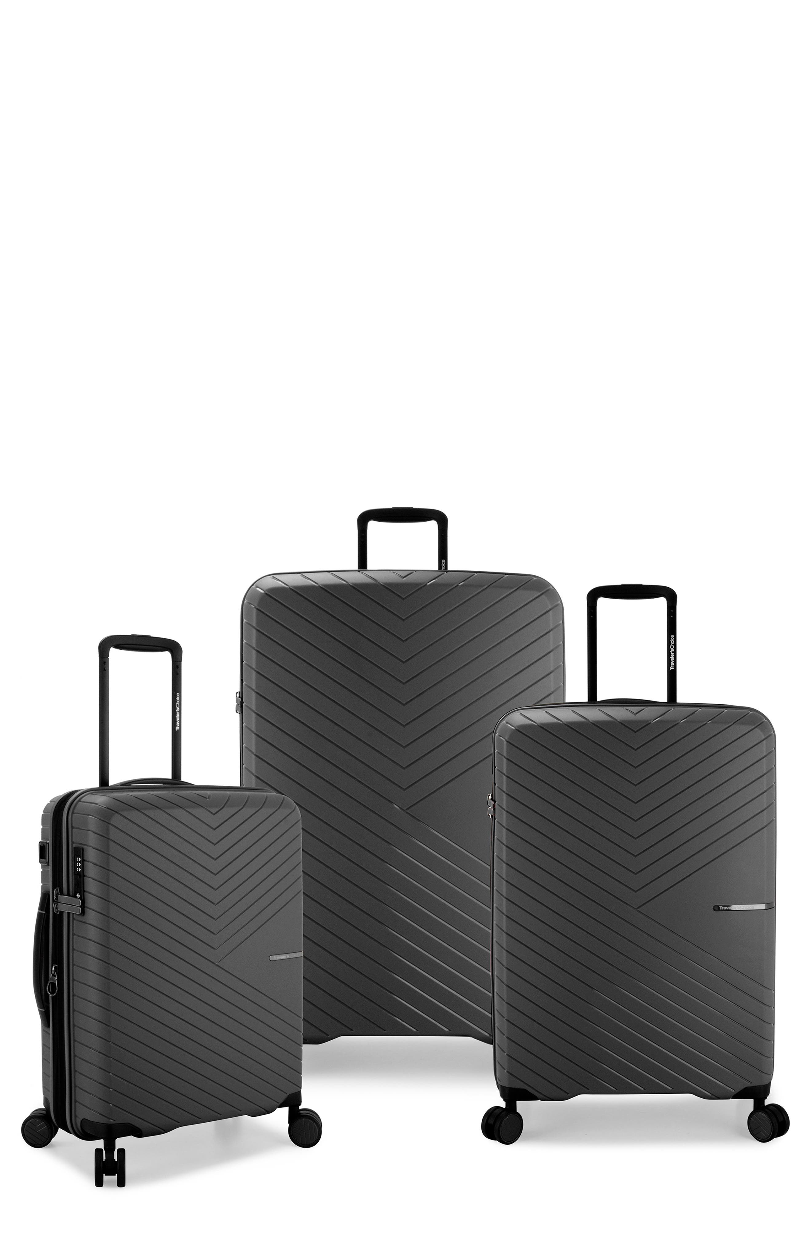 TRAVELERS CHOICE Vale 3-Piece Hardside Spinner Suitcase Set, Main, color, 