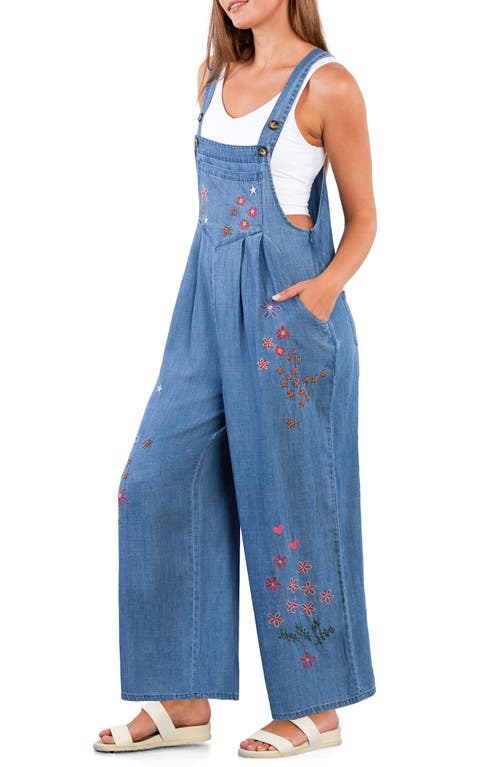 Billy T In Full Bloom Denim Overalls In Blue