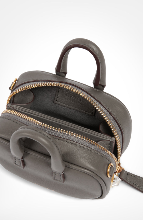 Aviteur Mini Maia Calfskin Bag In Gray