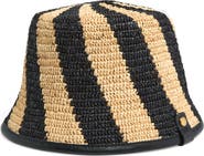 Jacquemus Le Bob Soli Leather & Raffia Bucket Hat | Nordstrom