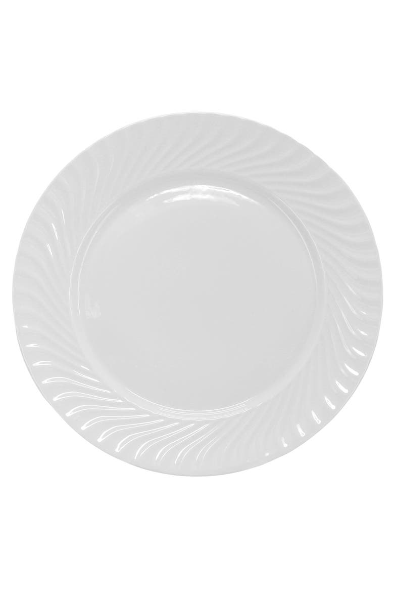 Julia 16 Piece Scalloped Double Bowl Dinnerware Set, Alternate, color, White