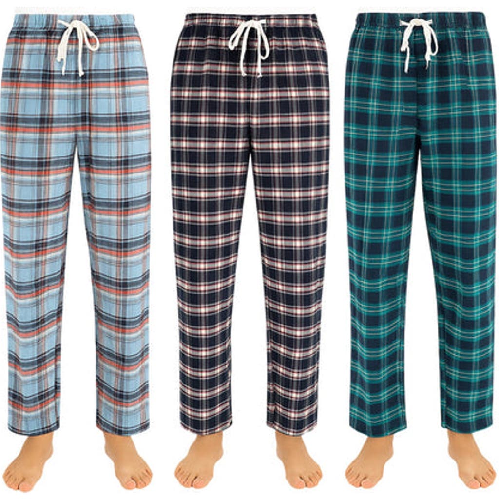 BenBen 3 Pack Mens Flannel Pajamas Pants Ultra Soft in Blue/green  product