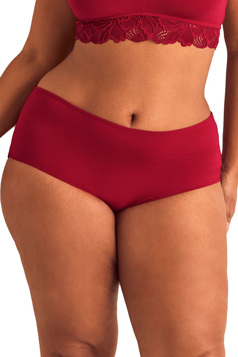 Teagan Shortie Panties, Main, color, Dark red