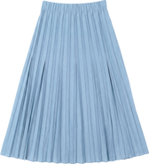 Aspect Crinkle Pleated Elastic Waist Midi Skirt