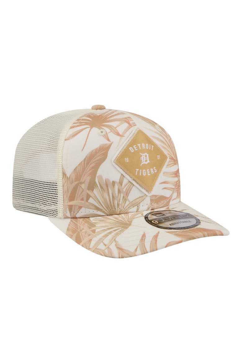 Men's New Era  Tan Detroit Tigers Tonal Palm COOLERA 9SEVENTY Adjustable Trucker Hat, Alternate, color, Tan