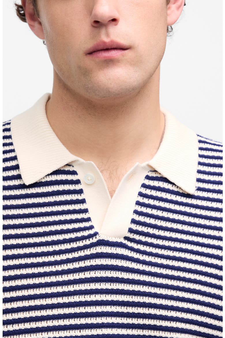 Pointelle Stitch Single Button Sweater Polo, Alternate, color, ANTIQUE NAVY