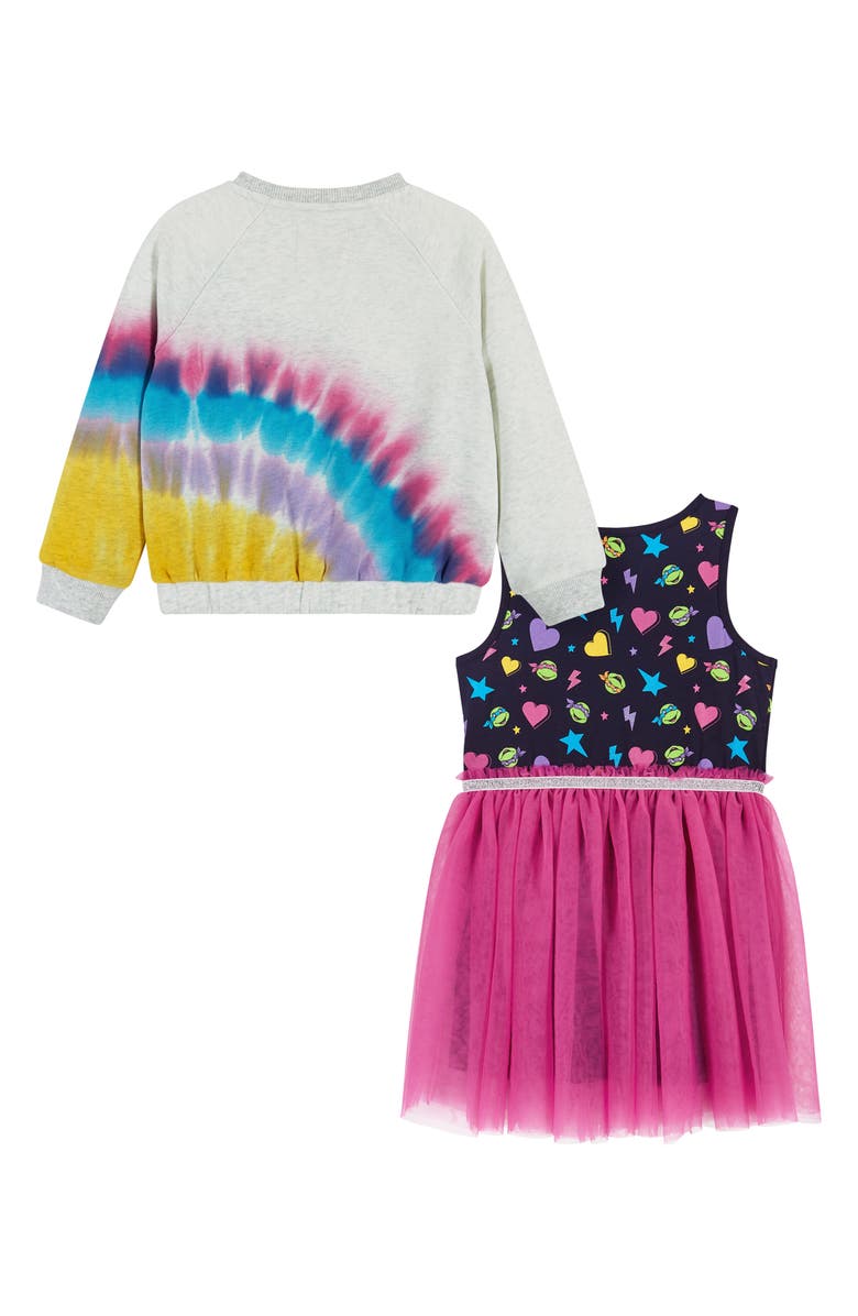 Andy & Evan x Teenage Mutant Ninja Turtles<sup>®</sup> Sweatshirt & Tutu Tank Dress Set, Alternate, color, Pink Multi