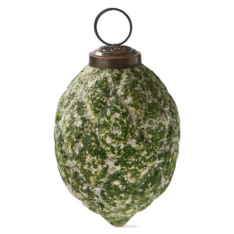 Antiqued Dark Green Diamond Glass Ornament for Christmas Tree