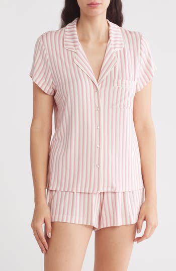 Nordstrom Rack Tranquility Shortie Pajamas In Pink Beauty Spring Stripe