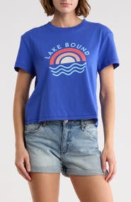 Wildfox Jamie Crop Graphic T-Shirt