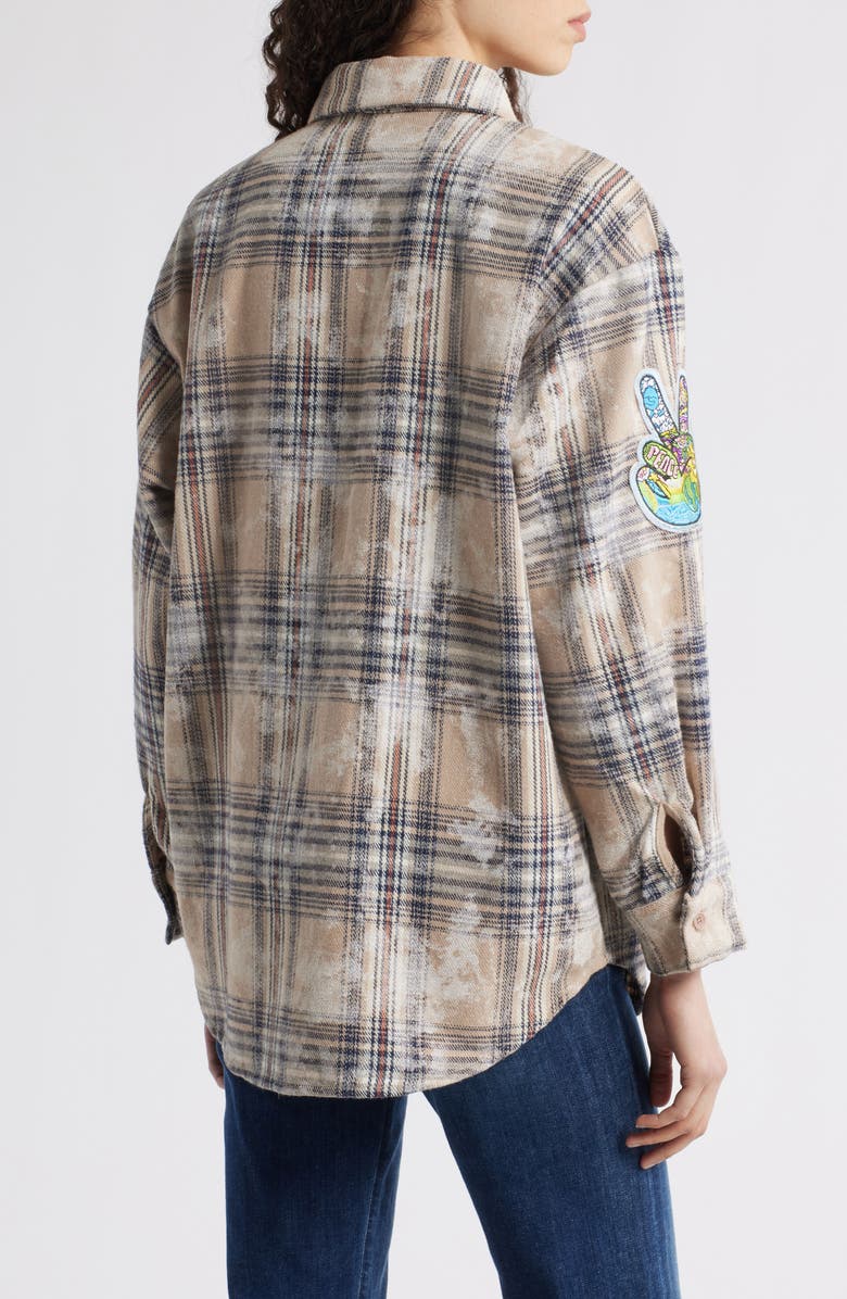 NIKKI LUND Joan Faded Plaid Button-Up Shirt, Alternate, color, Gray