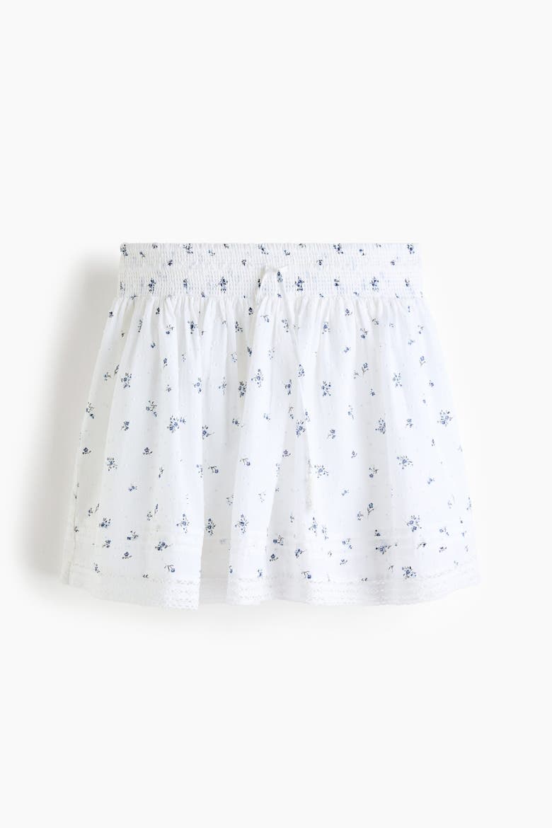 Cotton Plumeti Skirt, Alternate, color, White/blue floral