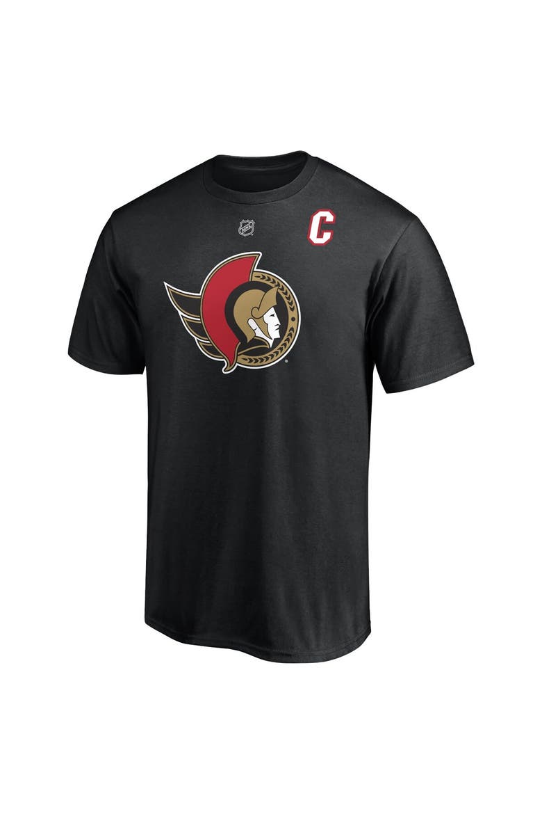 Men's Fanatics Branded Brady Tkachuk Black Ottawa Senators Authentic Stack Name & Number T-Shirt, Alternate, color, Black