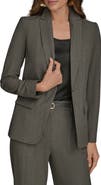 Donna Karan New York Plaid One-Button Blazer