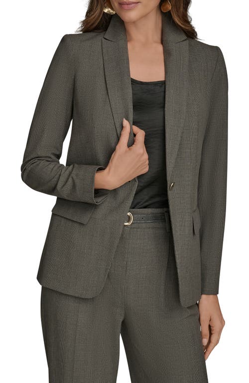 Donna Karan New York Plaid One-button Blazer In Multi