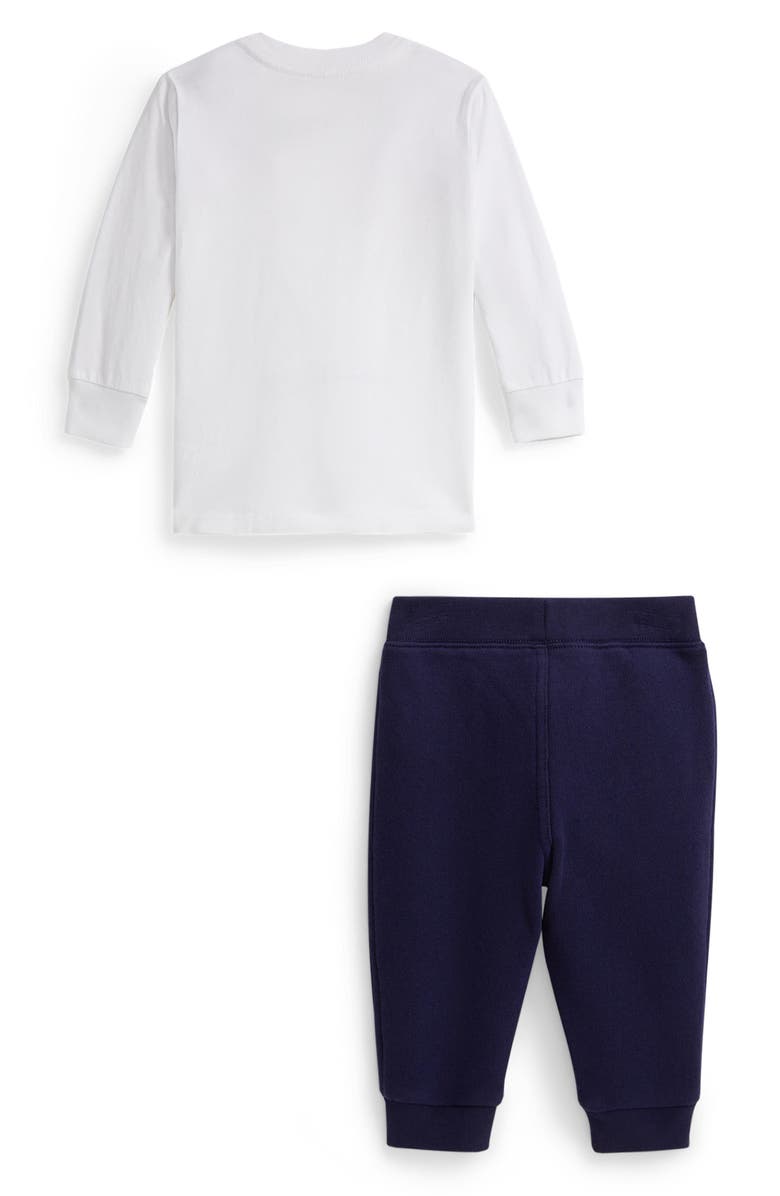 Ralph Lauren Polo Bear Long Sleeve Top & Joggers Set, Alternate, color, White