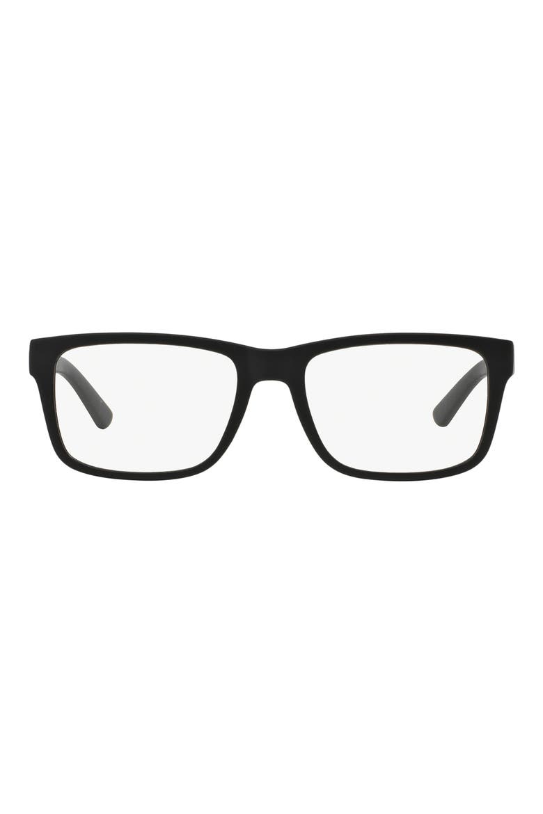 53mm Rectangular Optical Glasses, Main, color, MATTE BLACK