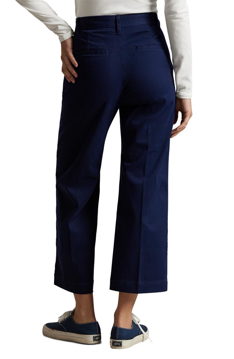 Polo Ralph Lauren Cotton Wide Leg Ankle Chinos, Alternate, color, Newport Navy