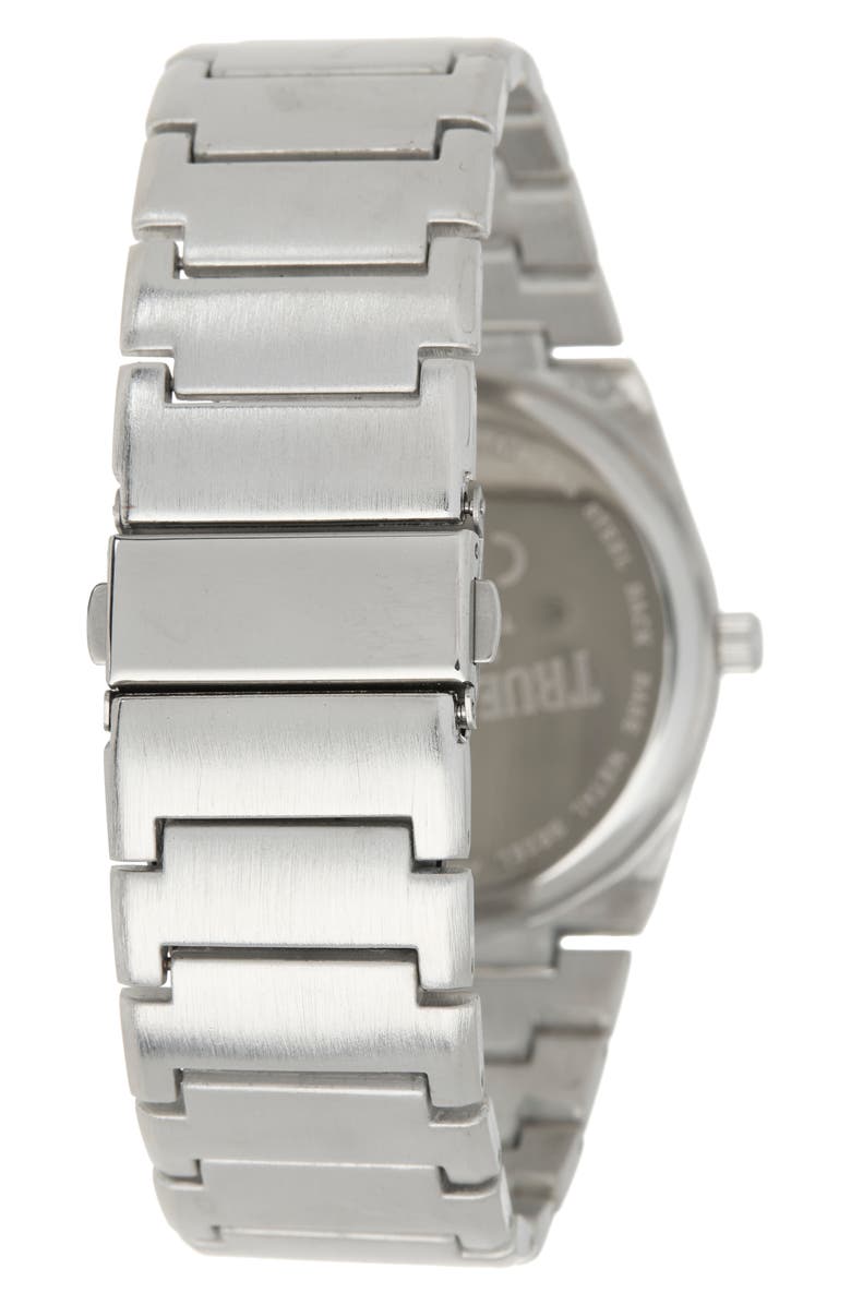 True Religion Logo Two-Tone Bracelet Watch, 43mm, Alternate, color, Silver