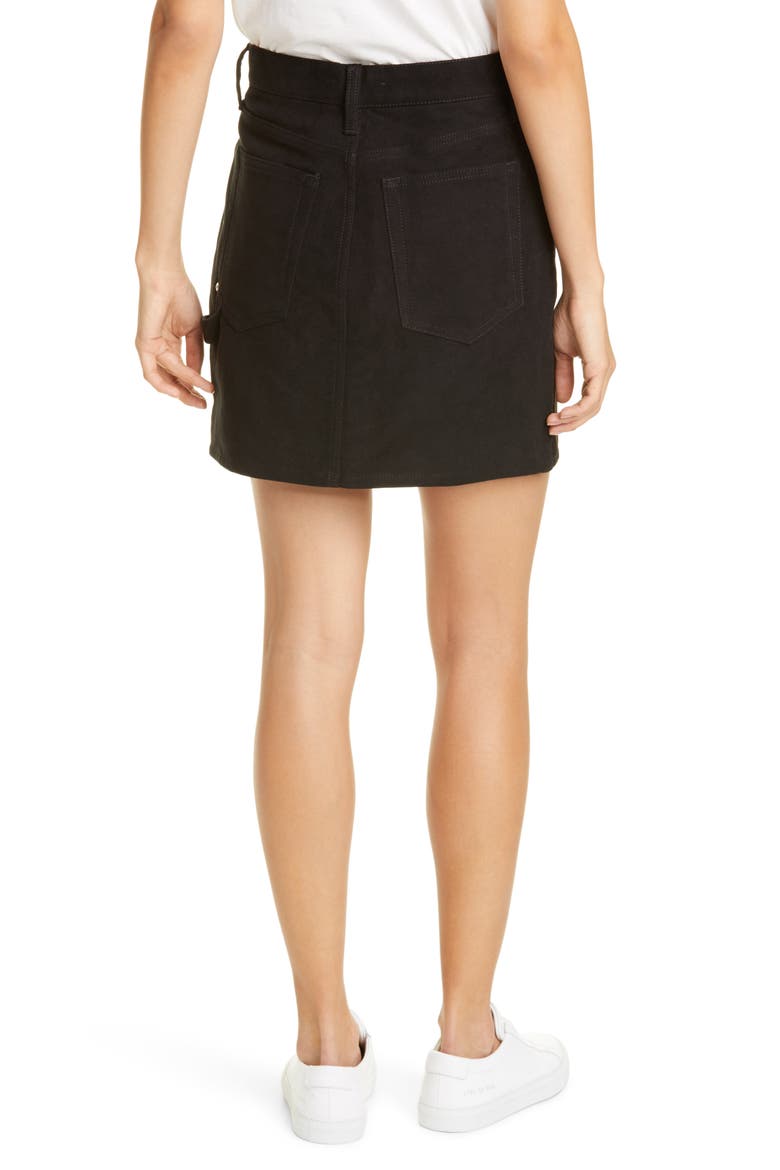 Femme Utility Denim Miniskirt, Alternate, color, BLACK