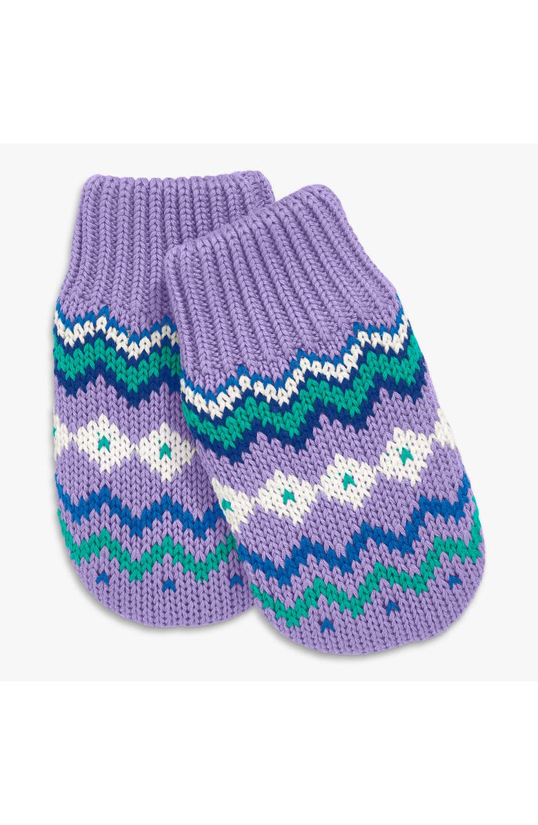Primary Baby Fleece-Lined Fair Isle Mittens, Main, color, Iris