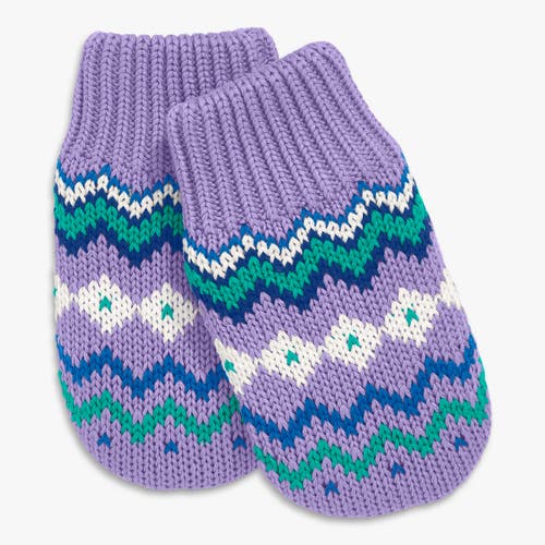 Primary Baby Fleece-lined Fair Isle Mittens In Brown