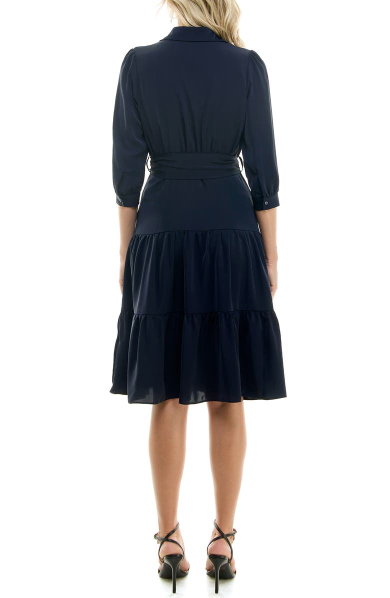 Nicole Miller Tiered Ruffle Midi Dress, Alternate, color,