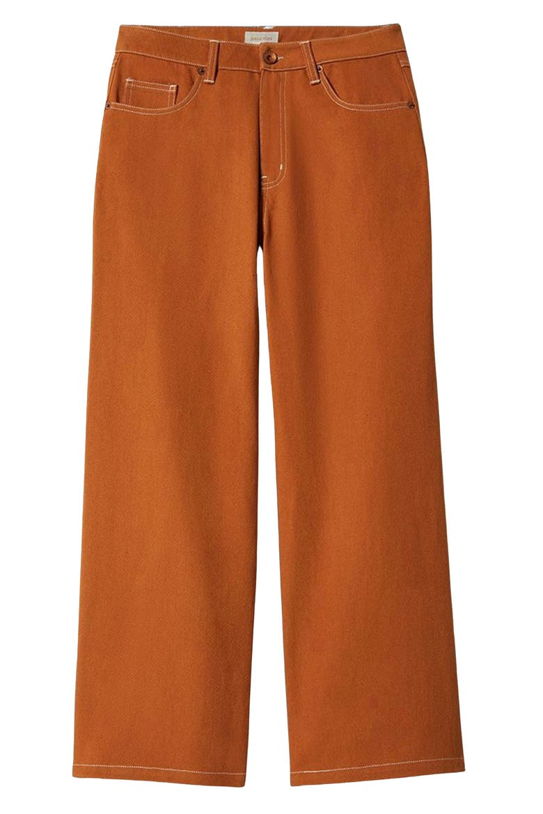 Margo Textured Cotton Crop Straight Leg Pants, Alternate, color, RUSTIC CARAMEL