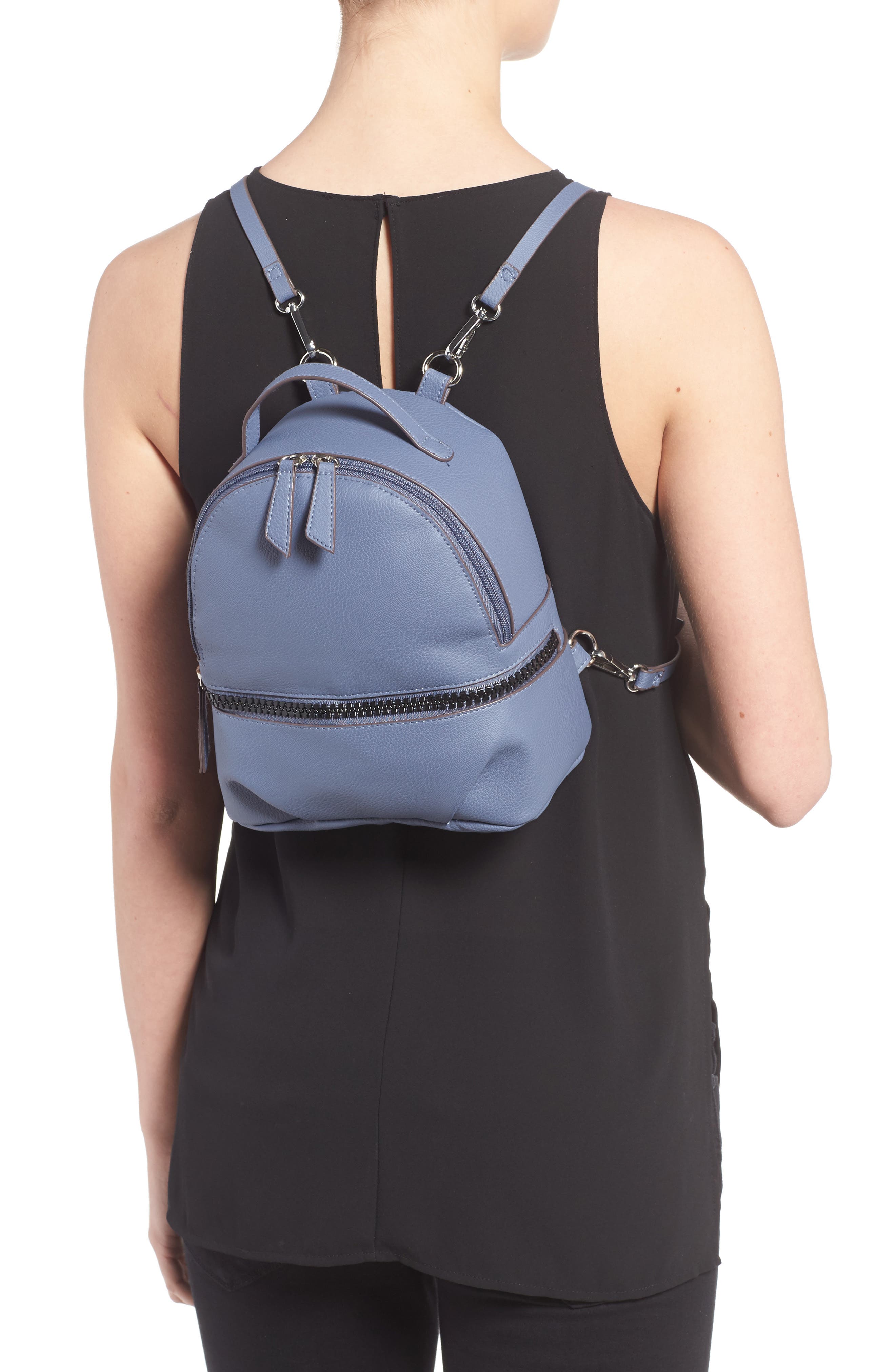 T-Shirt & Jeans Textured Faux Leather Mini Backpack, Alternate, color, 