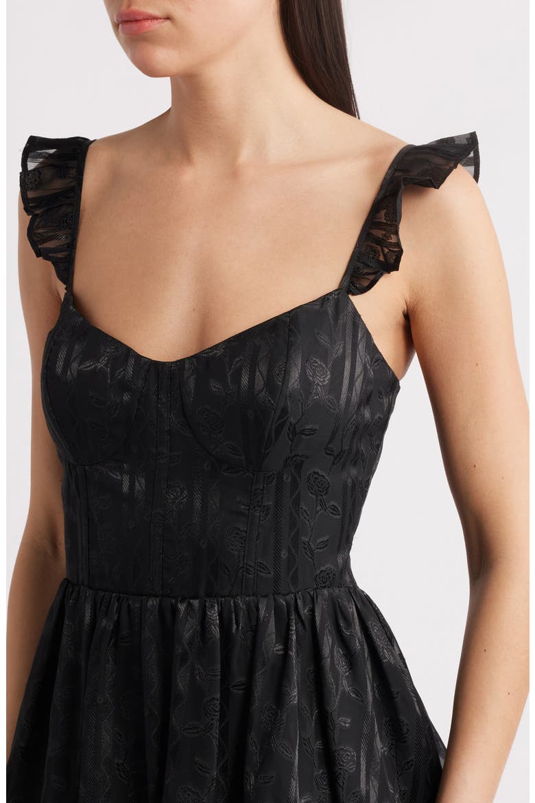 Magnolia Tiered Organza Gown, Alternate, color, BLACK
