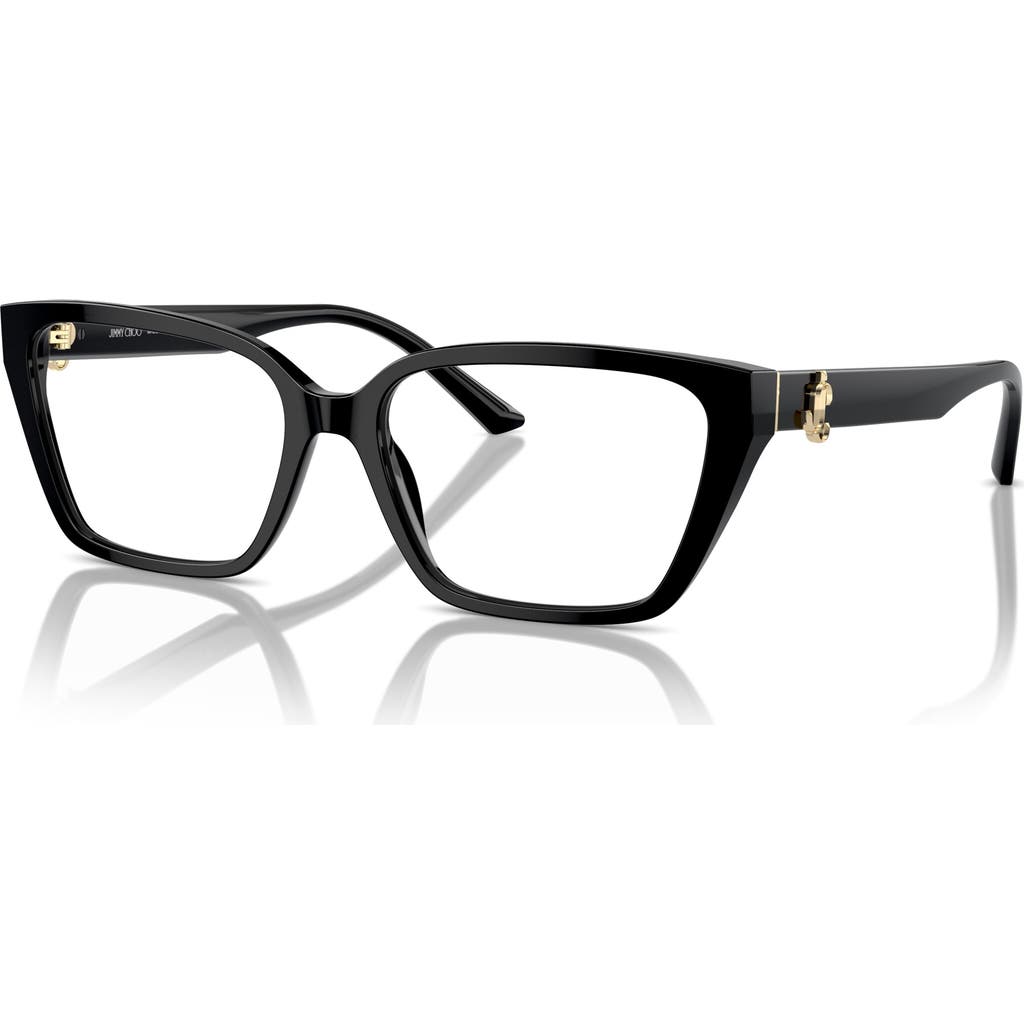 Jimmy Choo 55mm Cat Eye Optical Glasses In Black