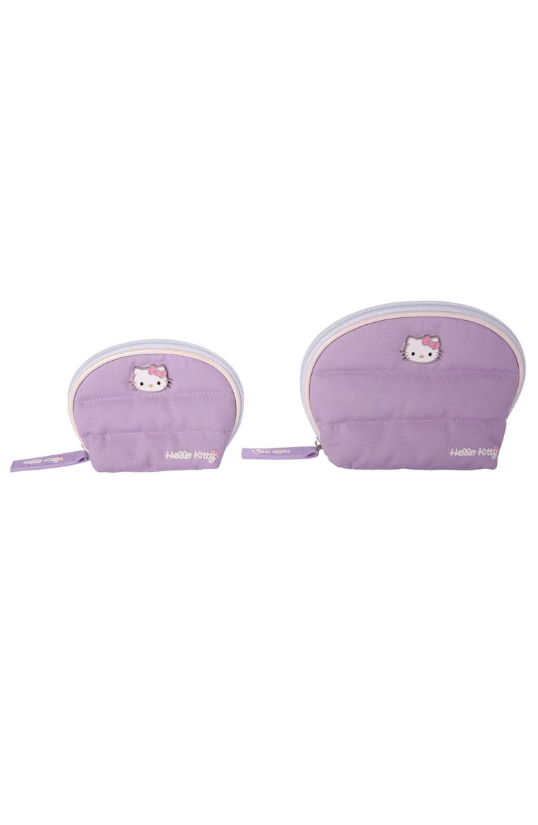 Hello Kitty Large and Small Dome Cosmetic Travel Bag, Alternate, color, Purple