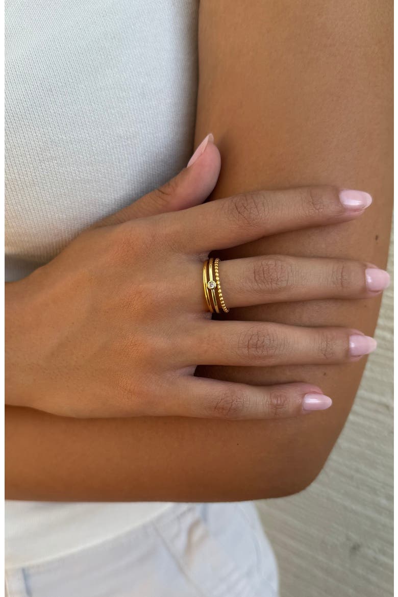 Set of 3 Assorted Stackable Rings, Alternate, color, GOLD