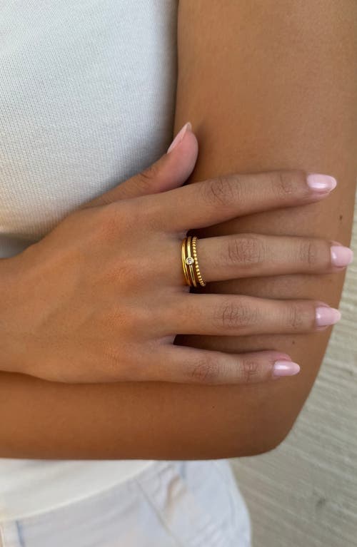 Adornia Set Of 3 Assorted Stackable Rings In Gold