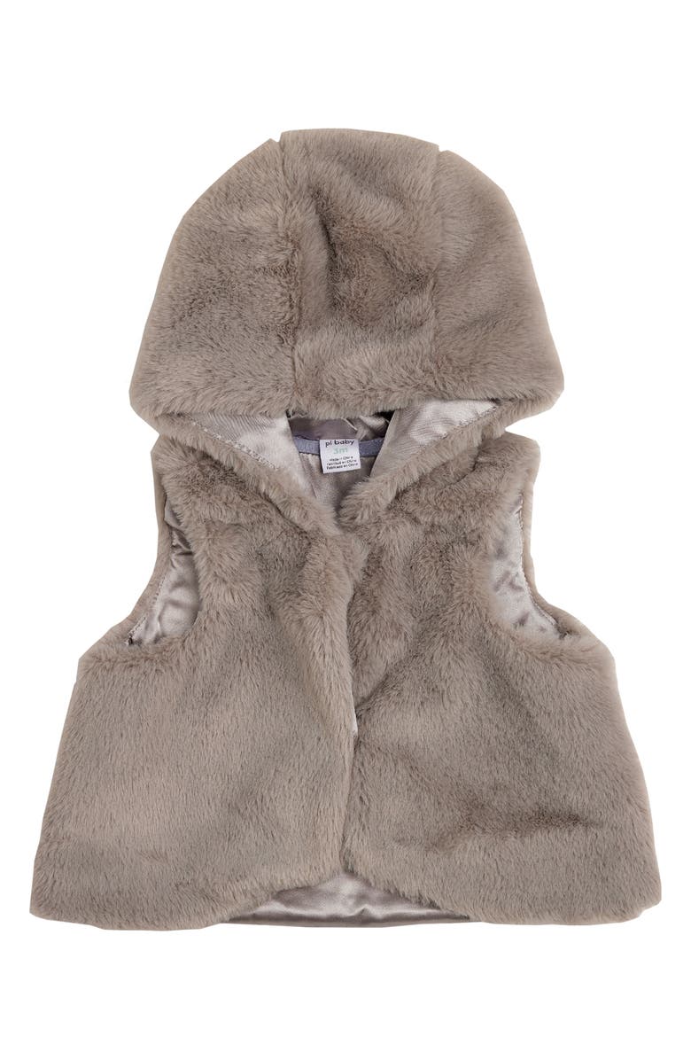 PL Baby by Petit Lem 4-Piece Faux Fur Vest Set, Alternate, color, Blue Plaid