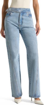 Manière De Voir Loane Twist Leg Boyfriend Jeans With Waist Adjuster