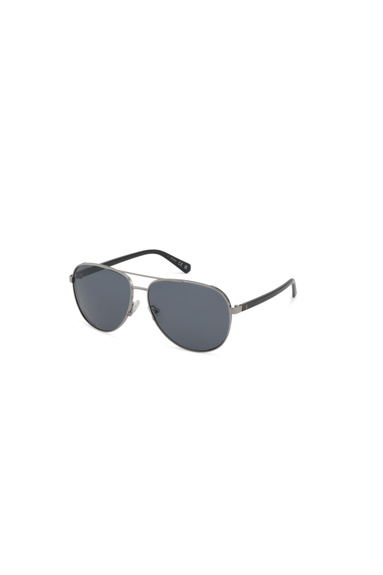 Double Bridge Aviator Sunglasses, Main, color, Shiny Gunmetal