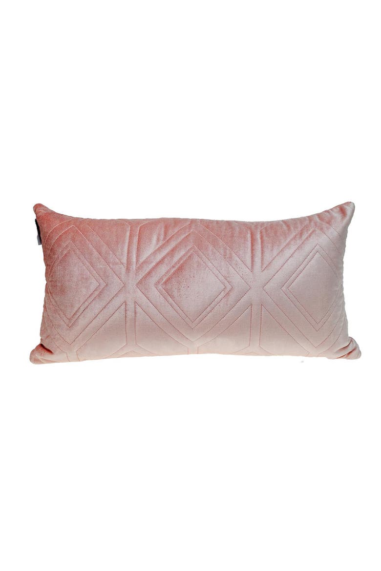 Reta Velvet Throw Pillow, Main, color, PINK