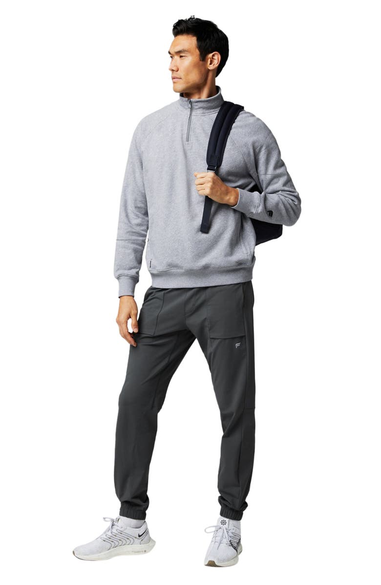 Fabletics The Year Round Terry Quarter Zip, Alternate, color, Classic Grey Heather