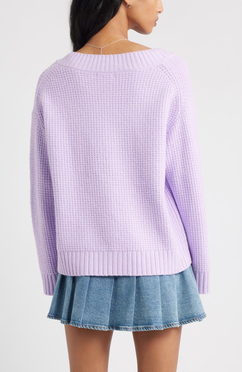 BP. V-Neck Thermal Sweater, Alternate, color, Purple Feminine