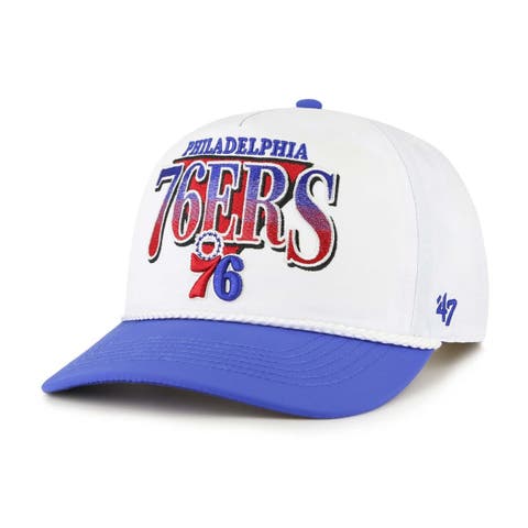 Men's '47 White/Royal Philadelphia 76ers Tribute Two-Tone Hitch Adjustable Hat