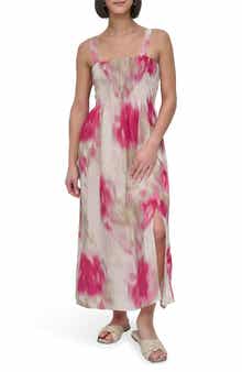 DKNY Print Rumple Voile Sleeveless Maxi Dress