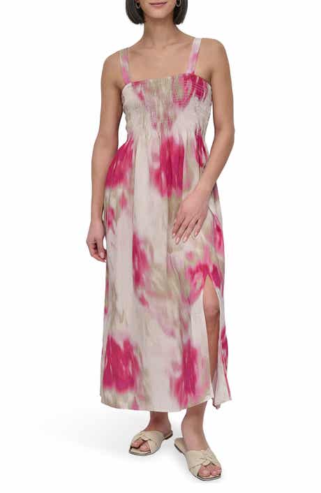 DKNY Print Rumple Voile Sleeveless Maxi Dress