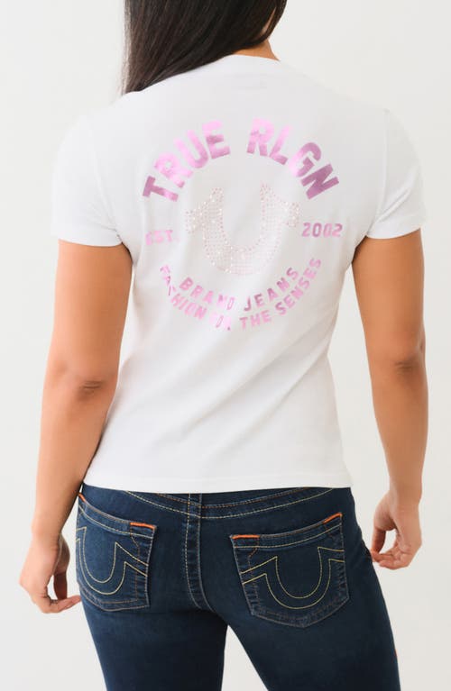 TRUE RELIGION TRUE RELIGION CRYSTAL HORSESHOE V-NECK T-SHIRT