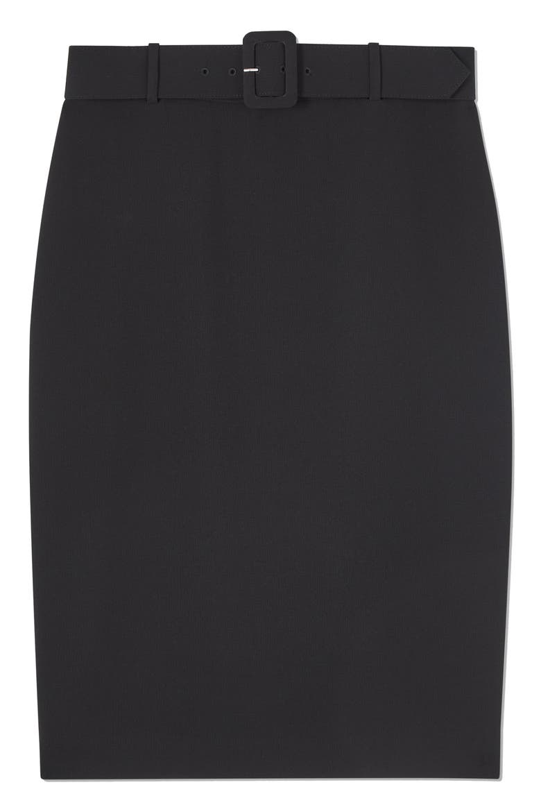 Tabitha Belted Midi Pencil Skirt, Alternate, color, BLACK