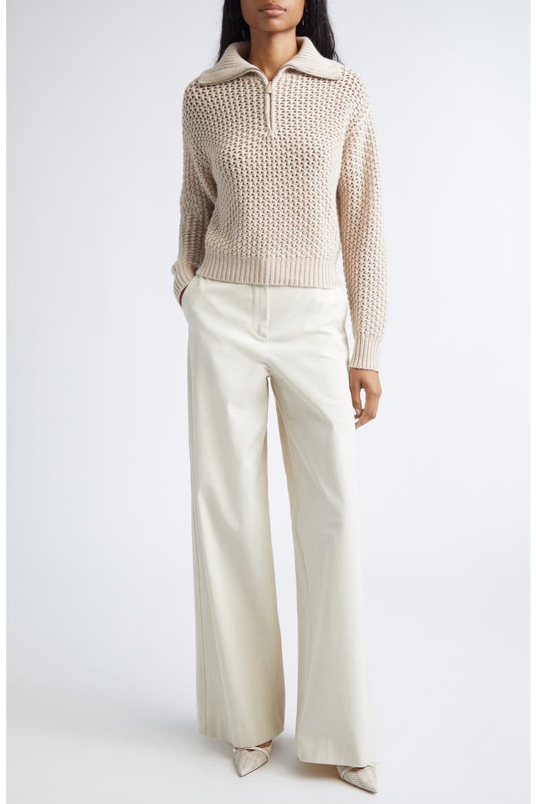 Tequila Wool Blend Quarter Zip Sweater, Alternate, color, ALBINO