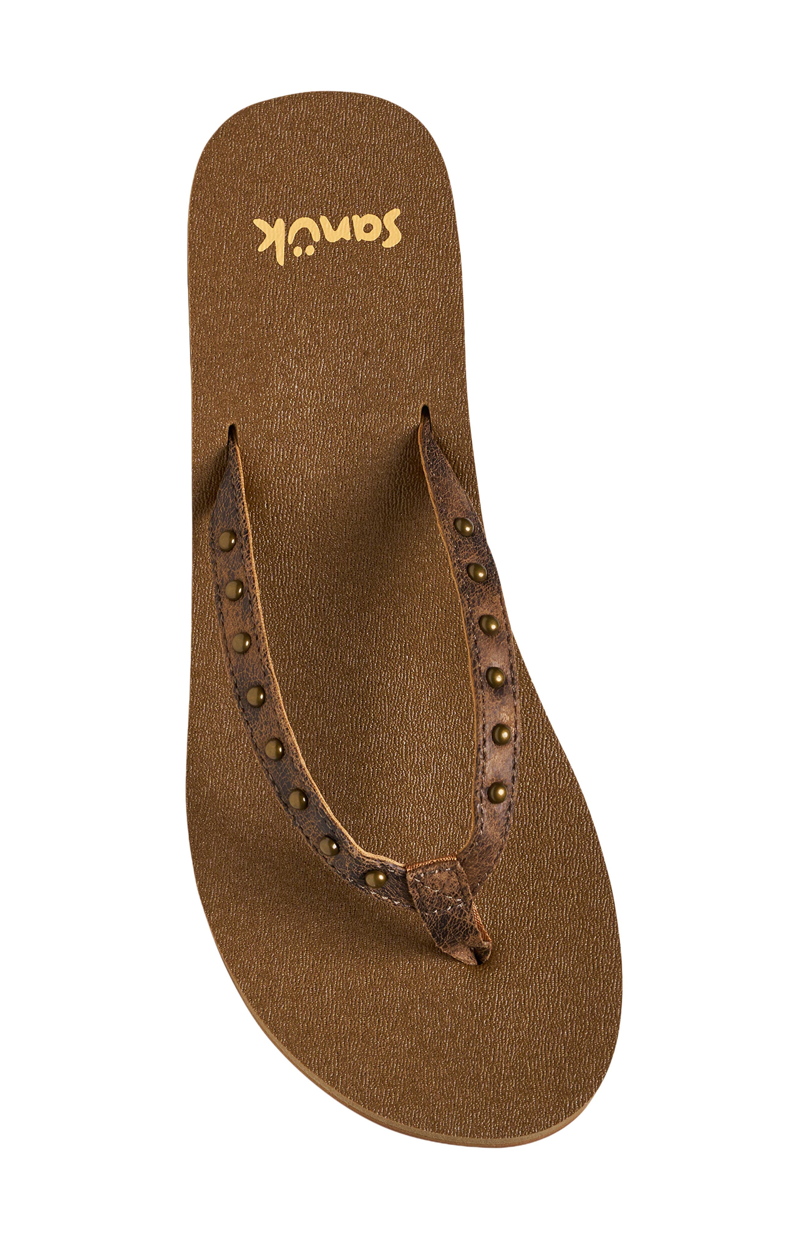 Yoga Joy II Stud Flip Flop, Alternate, color, OJAI TAN