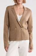 Bruno Magli Double Breasted Merino Wool Sweater Blazer