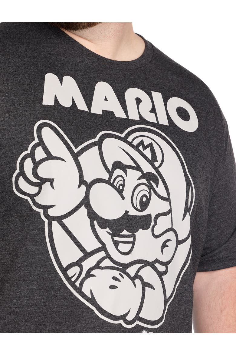 Big & Tall Super Mario Graphic Tee, Alternate, color, CHARCOAL HEATHER